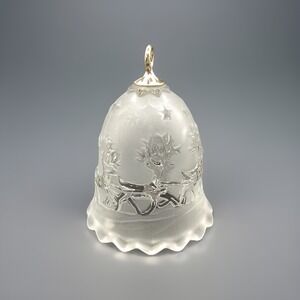 Vtg Mikasa Holiday Classic Christmas Bell-Germany-4.75" Tall Glass Holiday Decor